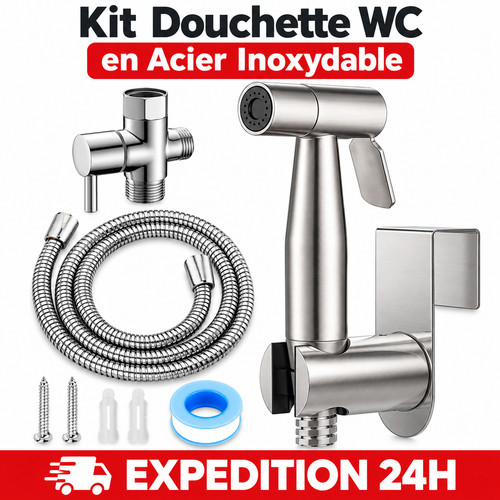 Kit douchette bidet inox - douchette, wc
