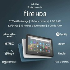tablette Fire HD 8, écran HD 8po, 32 Go, conçue pour le divertissement mobile