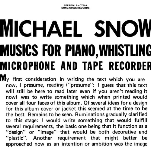 Michael snow musique pour - michael,