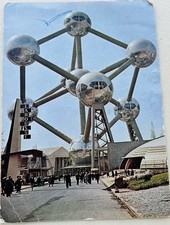 1958 BRUSSELS WORLD FAIR ATOMIUM WITH POSTCARD