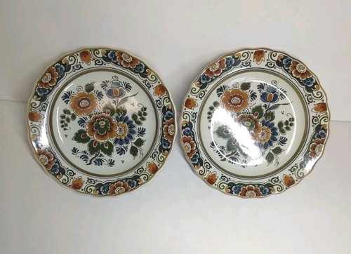 Paire assiettes polychrome - paire,