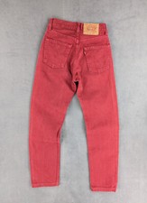 Jean Slim Taille Haute Vintage 90s Made UK Levi's 534 W26 L32 Rouge Streetwear R