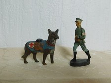 Elastolin Red Cross Soldier Figure With Dog!