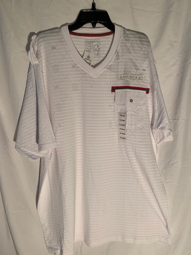 Avirex white striped v - xl ,