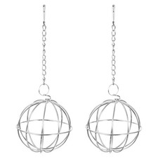  2 Pcs Mangeoir Poule Mangeoire+a+poule À Oiseaux En Acier Inoxydable Suspendu