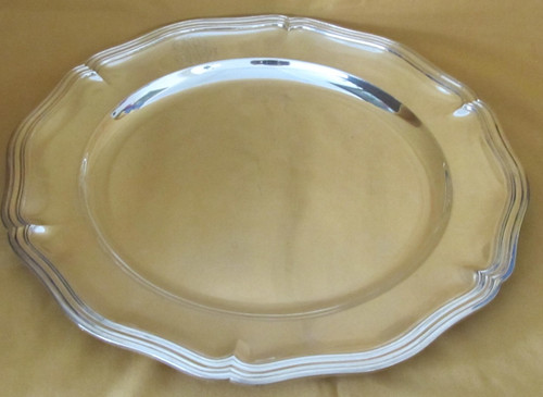 Plat rond métal - , argenté
