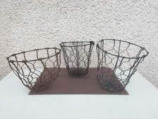 3 anciens petits paniers / Muselières à bovins / Fil de fer / Déco / A détourner