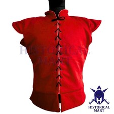 Doublet médiéval en coton sans manches avec lacets devant - costume...
