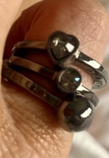 DYRBERG KERN - DANISH - TRIO OF RINGS - GUN METAL SIZE 6 RRP £95 NEW !