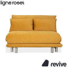 Ligne Roset Multy Canapé Deux Places Tissu Jaune Or Fonction Lit Manuelle