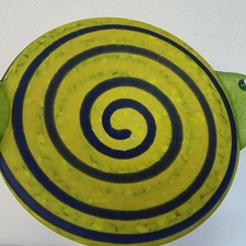 Borowski Glass Art Studio Plate pop glass plate/art piece with a fish motif