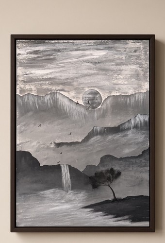 Tableau paysage monochrome