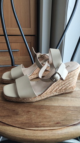 Sandales compensées cuir - , jute