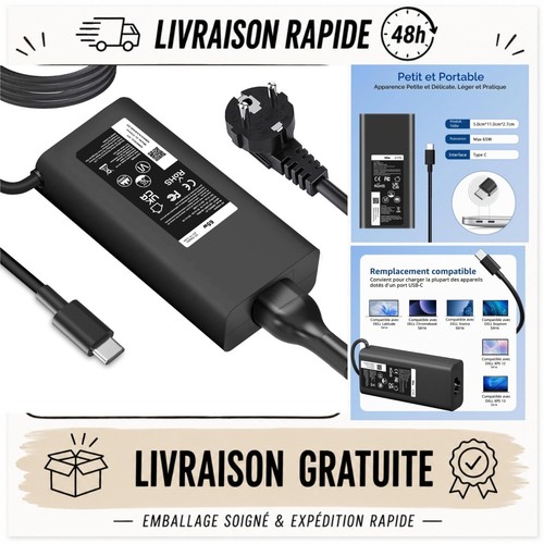 Chargeur usb 65w 45w - 65w, pour