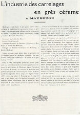 MAUBEUGE (59) STONEWARE / CERAMIC TILE INDUSTRY 1923