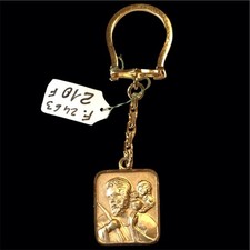 Stunning St. Christopher Gold Plated Keychain