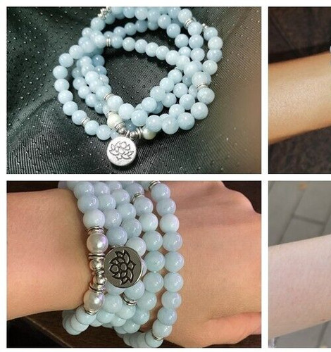 Collier sautoir aigue marine - collier,