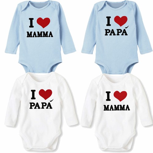 Baby bodysuit love mom dad - love,