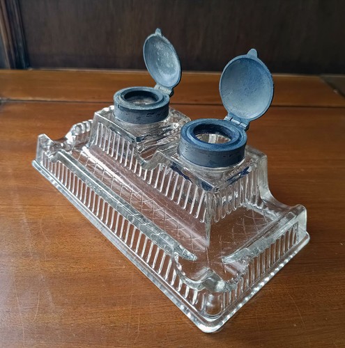 Ancien double encrier art - ancien,