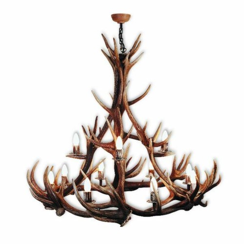 Lustre avec vrai bois cerf - avec,