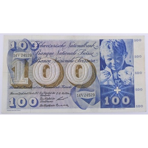 Suisse 100 francs 10 1957 - 100,