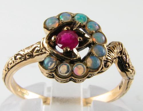 Bague serpent snake 9ct - 9k, or