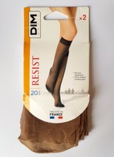Mi-Bas x 2 DIM Resist beige Kniestrümpfe x 2 DIM 20 den