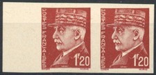 [116] France 1941 Marechal Petain stamp very fine MNH imperf in pair