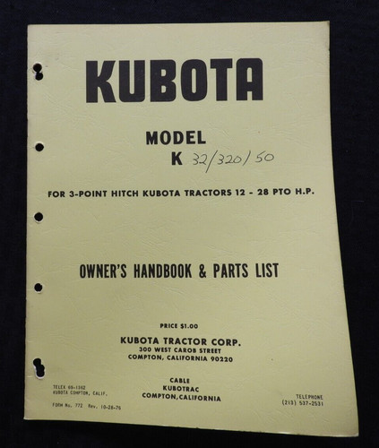 Kubota tracteur modèle k 32 - kubota, "