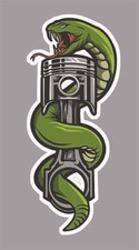 SERPENT SNAKE PISTON MOTO CLUB BIKER DECAL AUTOCOLLANT STICKER  FPS012