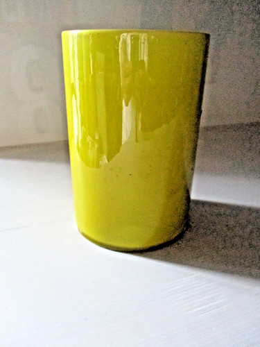 Vase céramique jaune vintage