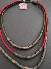 LA TRIBU RIGAUX COLLIER 3 RANGS FIL SOIE NEUF/ETIQUETTE 107€