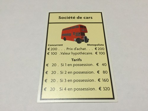 Carte société cars pièce - carte, de