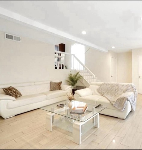 White leather sofa - white,