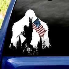 Bigfoot American Flag Sticker