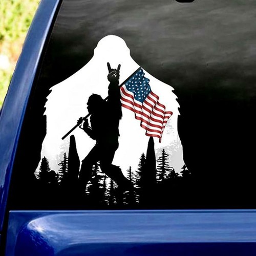 Bigfoot american flag - bigfoot, sticker