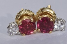 Boucles D'Oreilles En Rubis Et