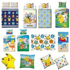 Ensemble De Housse De Couette, Rideaux, Coussins PIKACHU POKEBALL POKEMON
