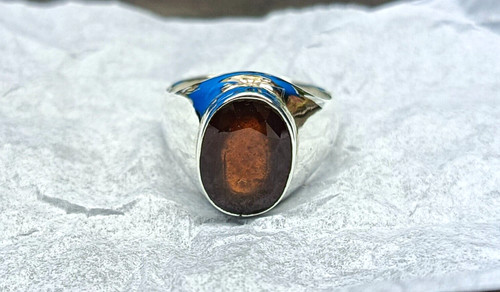 Bague homme grenat hessonite - bague,