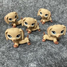 5X Little Pet Shop #518 Dachshund Brown Puppy Wiener Dog  Teardrop Blue Eyes Toy