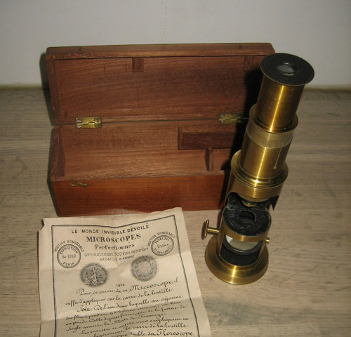 Ancien microscope laiton - ancien, en