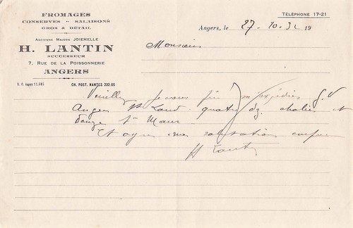 Angers fromages lantin 1919 - fromages,