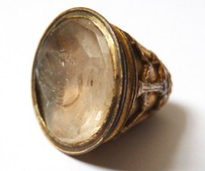 Sceau cachet cristal de roche 18e siècle seal sello intaille crystal rock homme