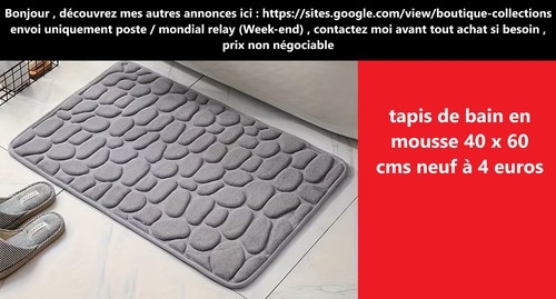 Tapis bain gris mousse - gris, en