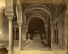 Spain, Seville, Escalier du Marquis Vintage Albumen Print.  Albumen Print