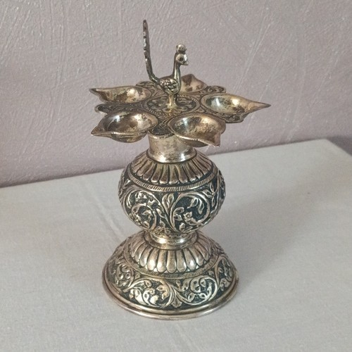 Lampe huile indienne metal - lampe,