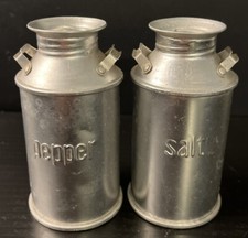 Vintage Hong Kong Milk Cans Jugs Salt & Pepper Shakers Set