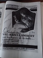 VAL SAINT LAMBERT cristalleries BELGIQUE publicité papier ILLUSTRATION 1931 col