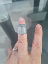 bague or blanc Aigue Marine