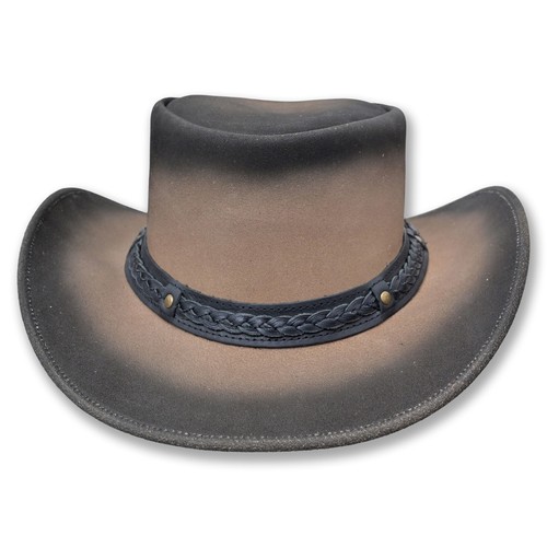 Chapeau cuir noir marron - chapeau,